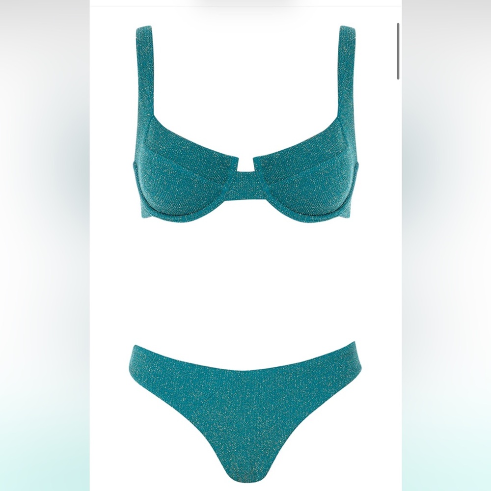 Vetchy Laguna- EMERALD- Sparkling Teal Bikini Set (size Medium and Small)